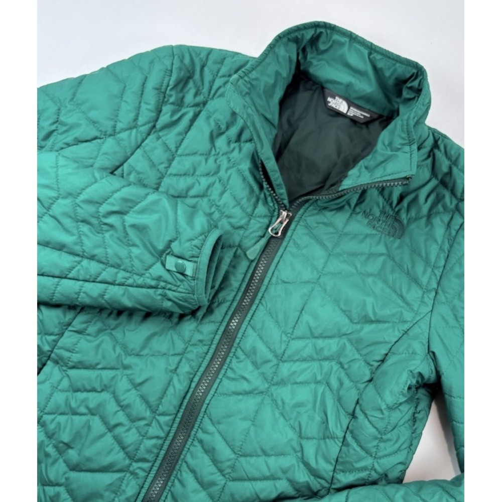 The North Face Quilted Full Zip Short Jacket Green Women's Small